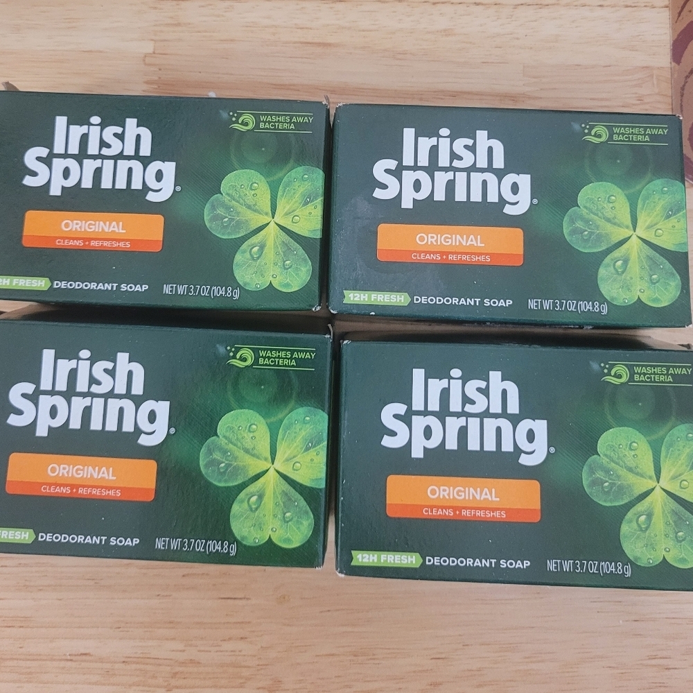 Irish Spring Original Deodorant Soap 4 Pk 3.7 oz Discontinued  No Flaxseed Oil